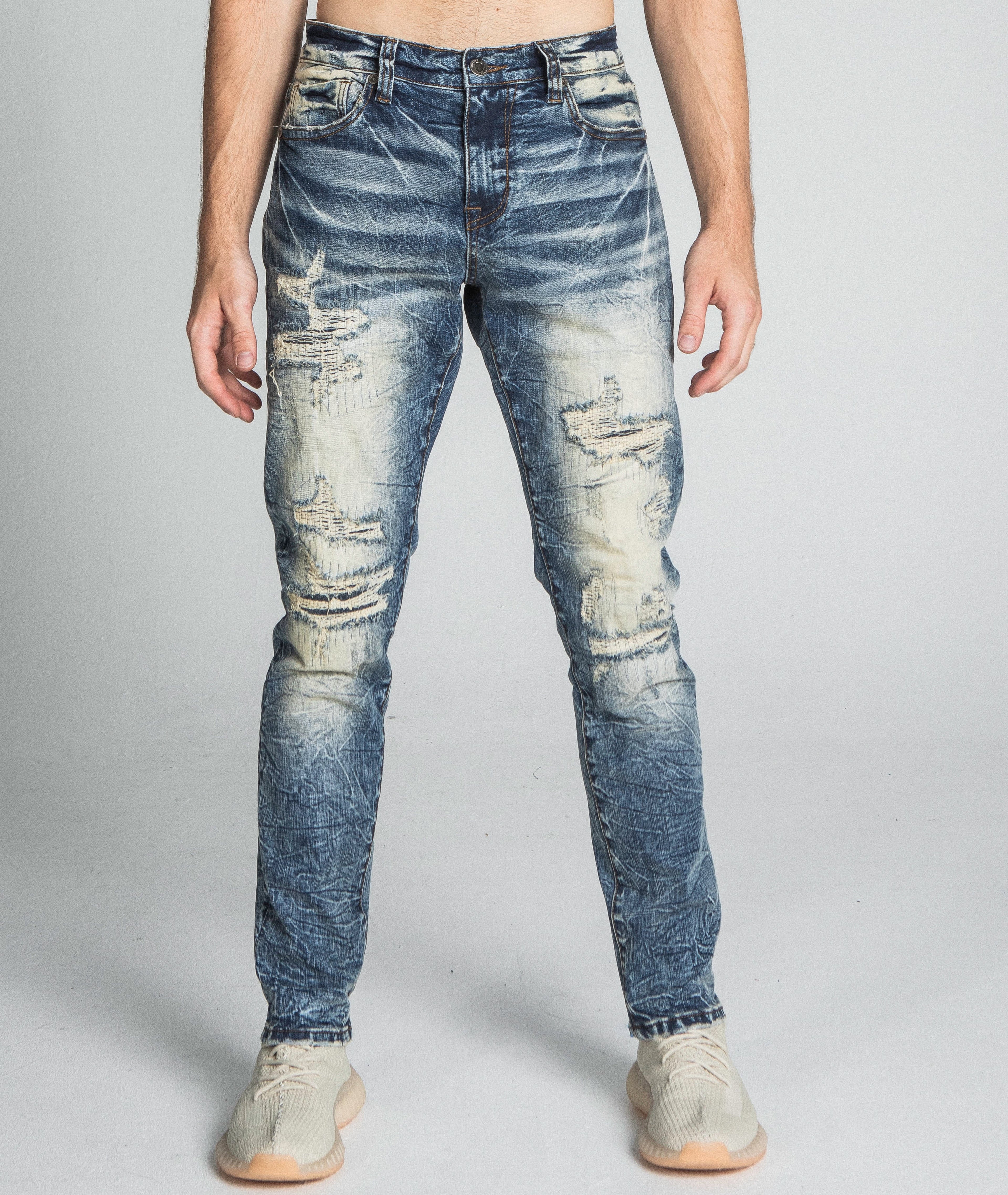 AJ722SL-1 RIPPED VINTAGE SLIM JEANS