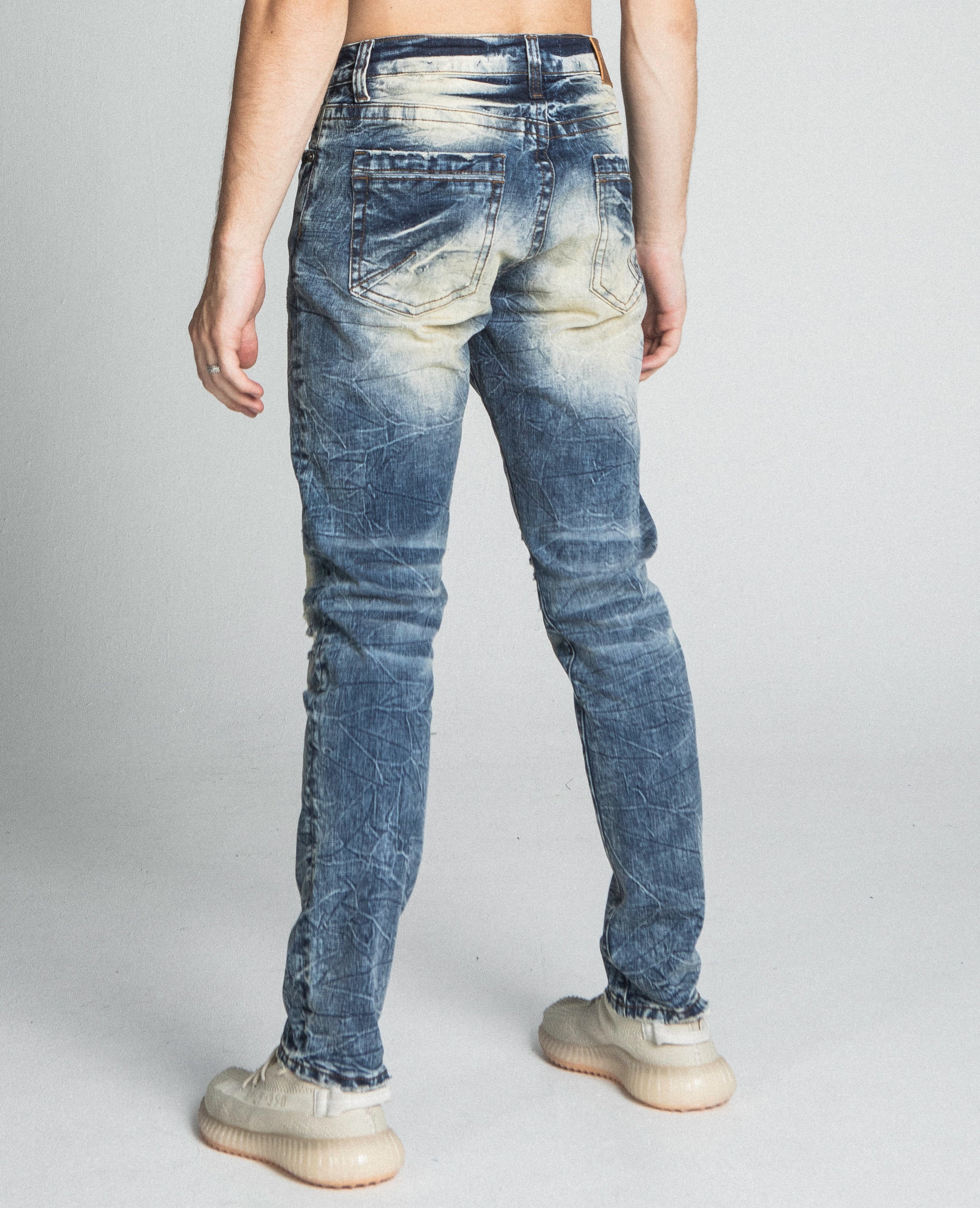 AJ722SL-1 RIPPED VINTAGE SLIM JEANS