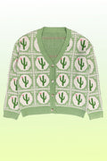 Plus size Cactus tiled knit cardigan