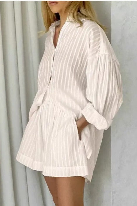 Miss Sparkling 2-piece matching long sleeve and shorts set