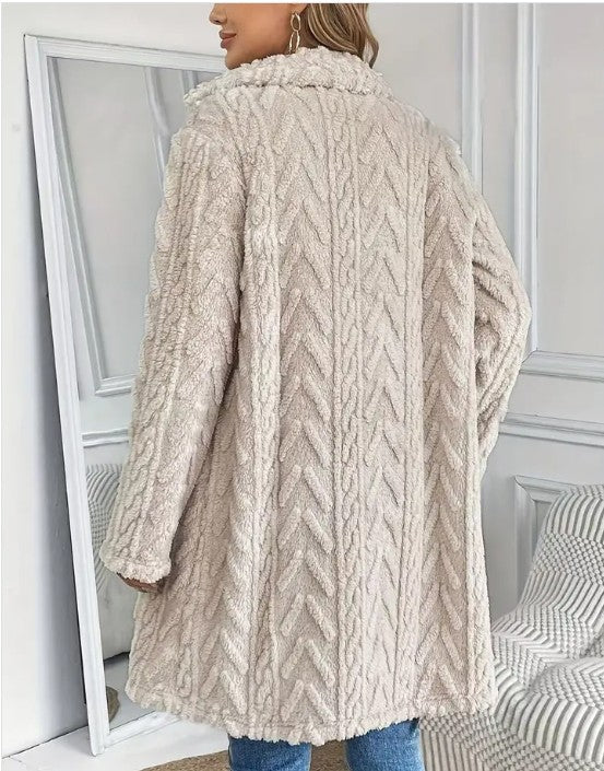 Houndstooth Pattern  Fleece Coat