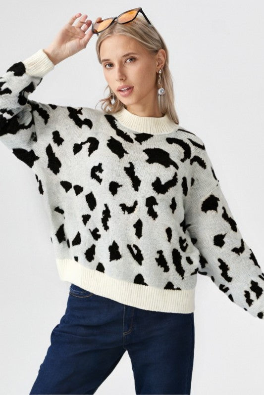 Leopard Knit Sweater