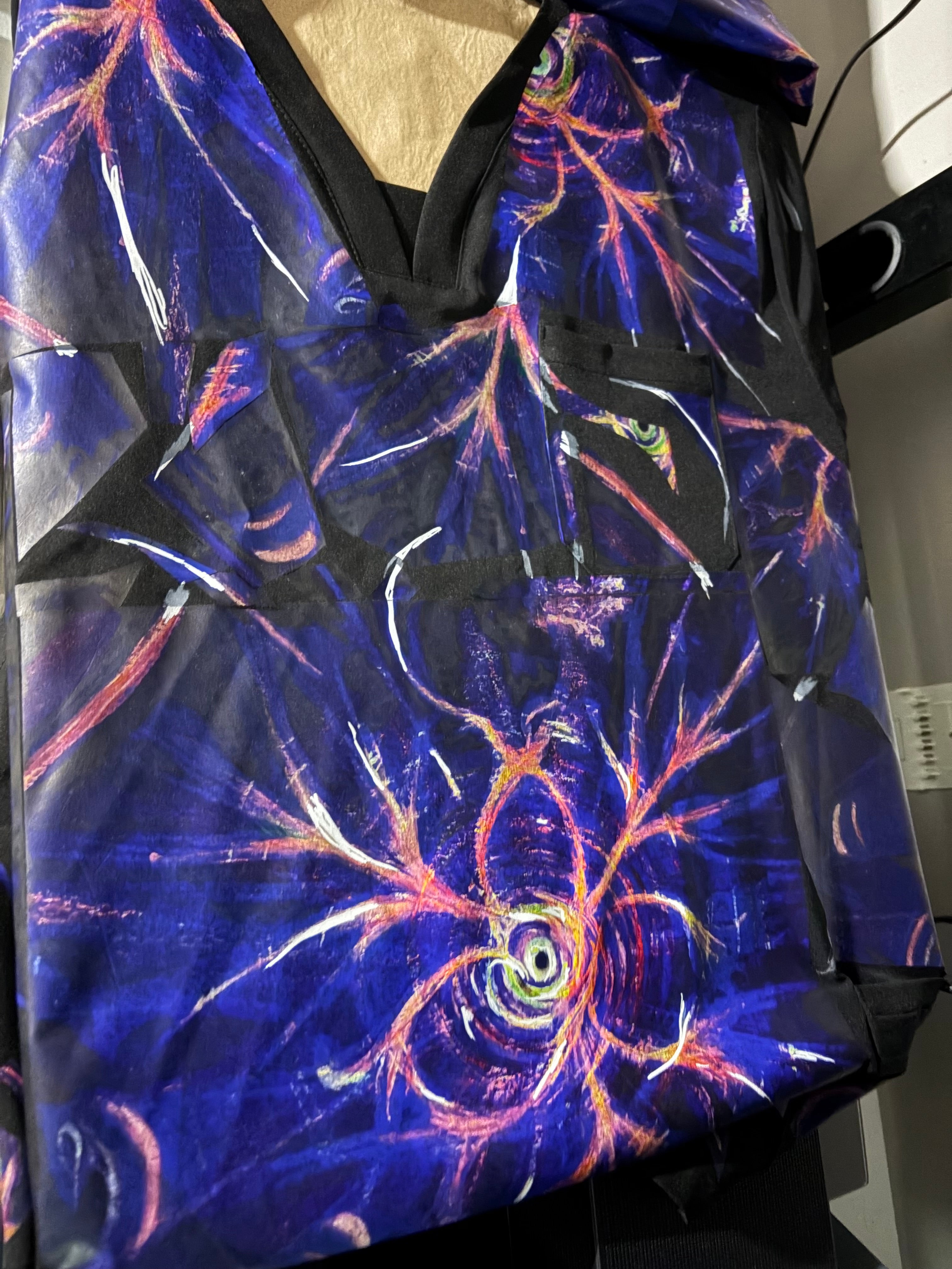 Scrub Top (Neon Singularity) Balancing Act Art Collection/Night Shift Energy Scrubs