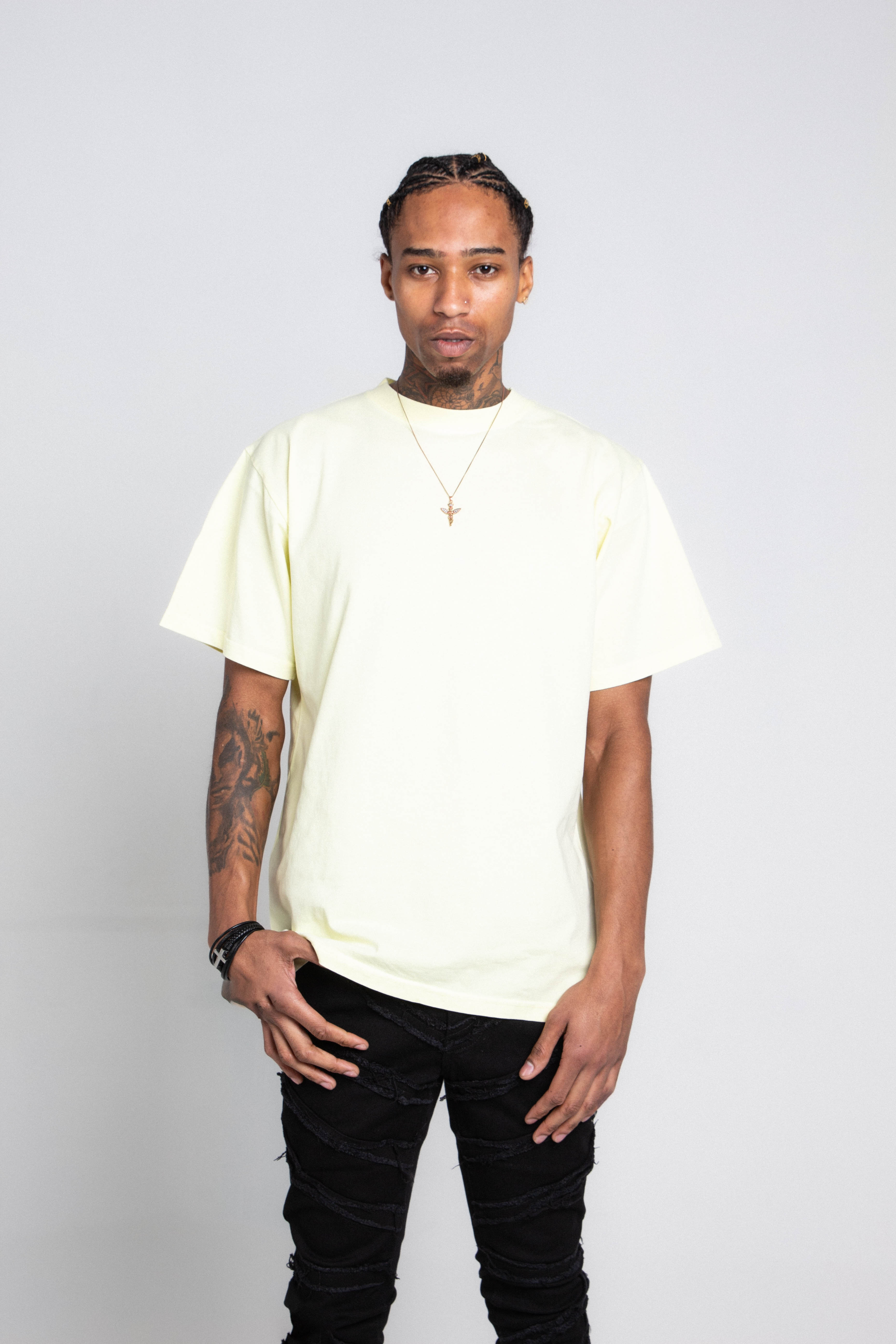 AJPT300GM STONE WASH HEAVY TEE
