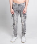 A408 CARGO POCKETS GREY SKINNY