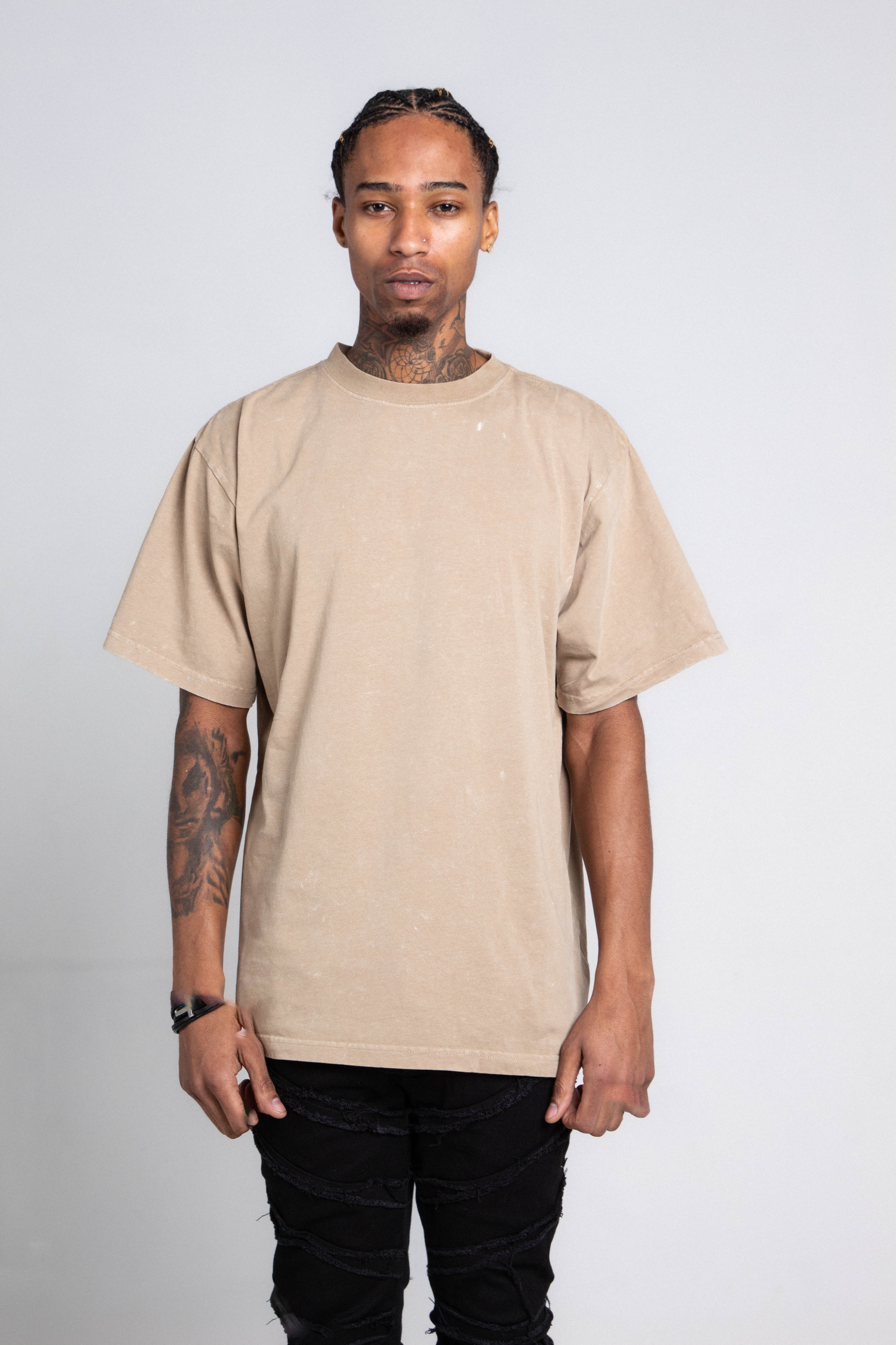 AJPT300GM STONE WASH HEAVY TEE