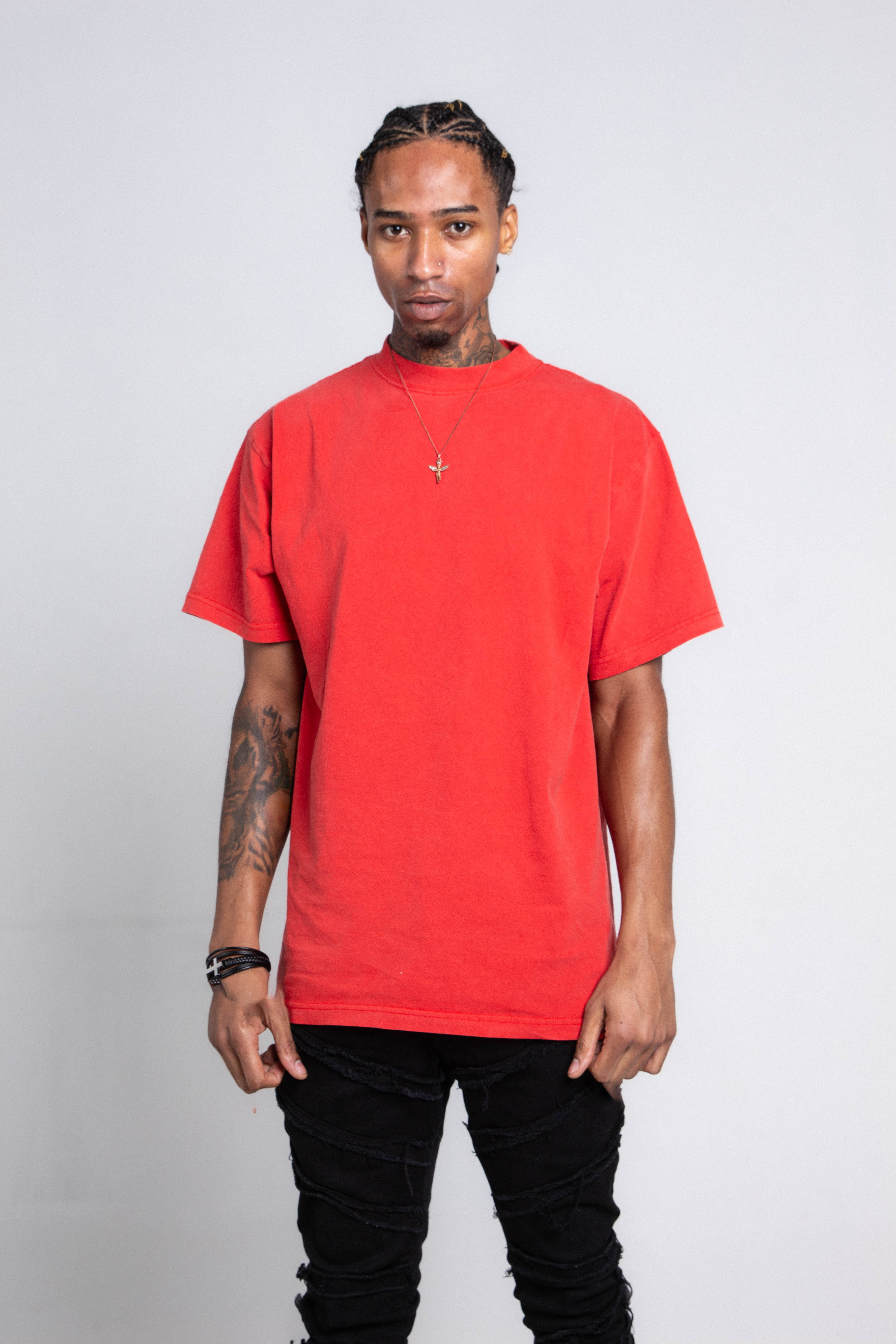 AJPT300GM STONE WASH HEAVY TEE
