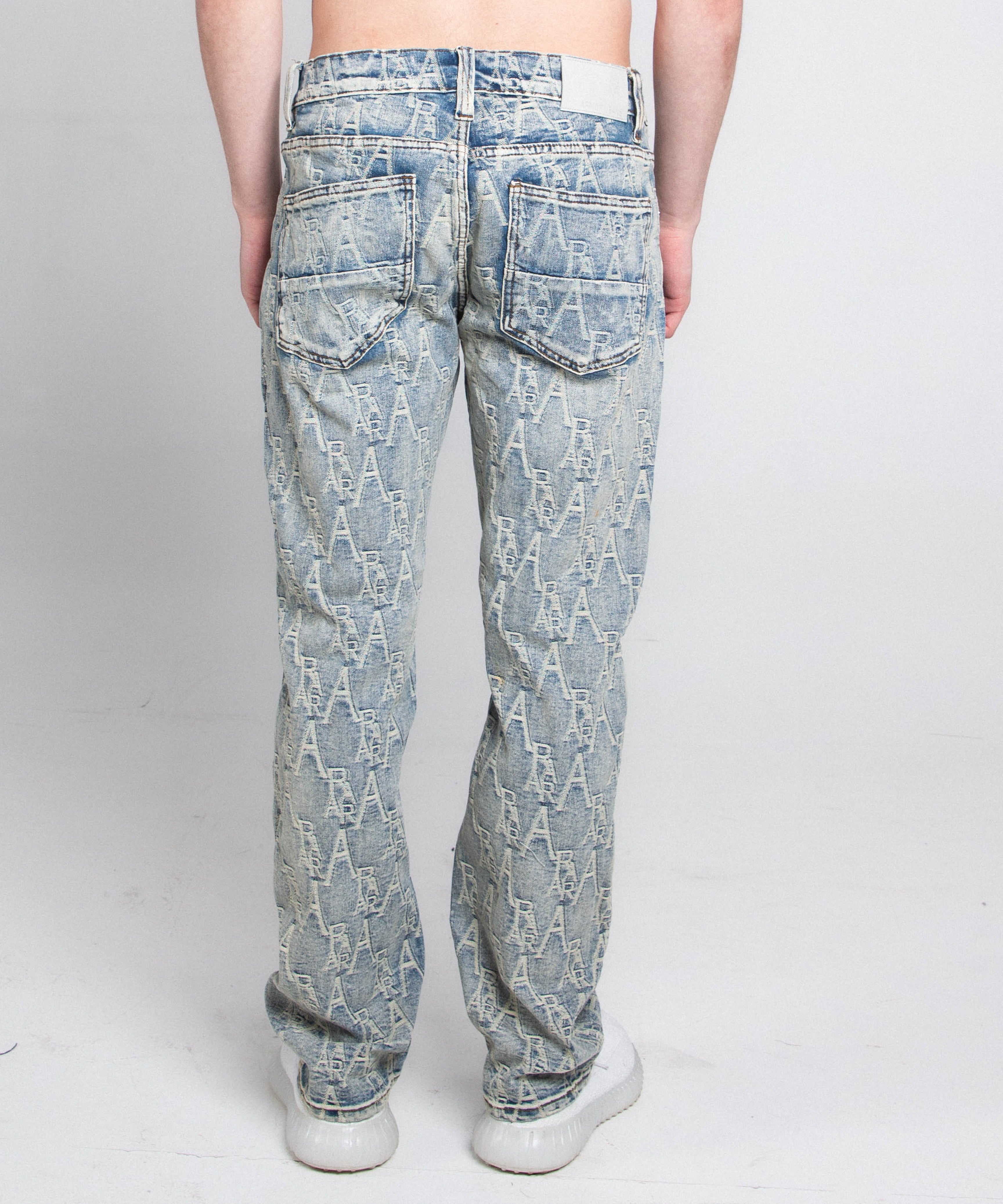 AJ36SL-2 EMBROIDERED LIGHT BLUE SLIM JEANS