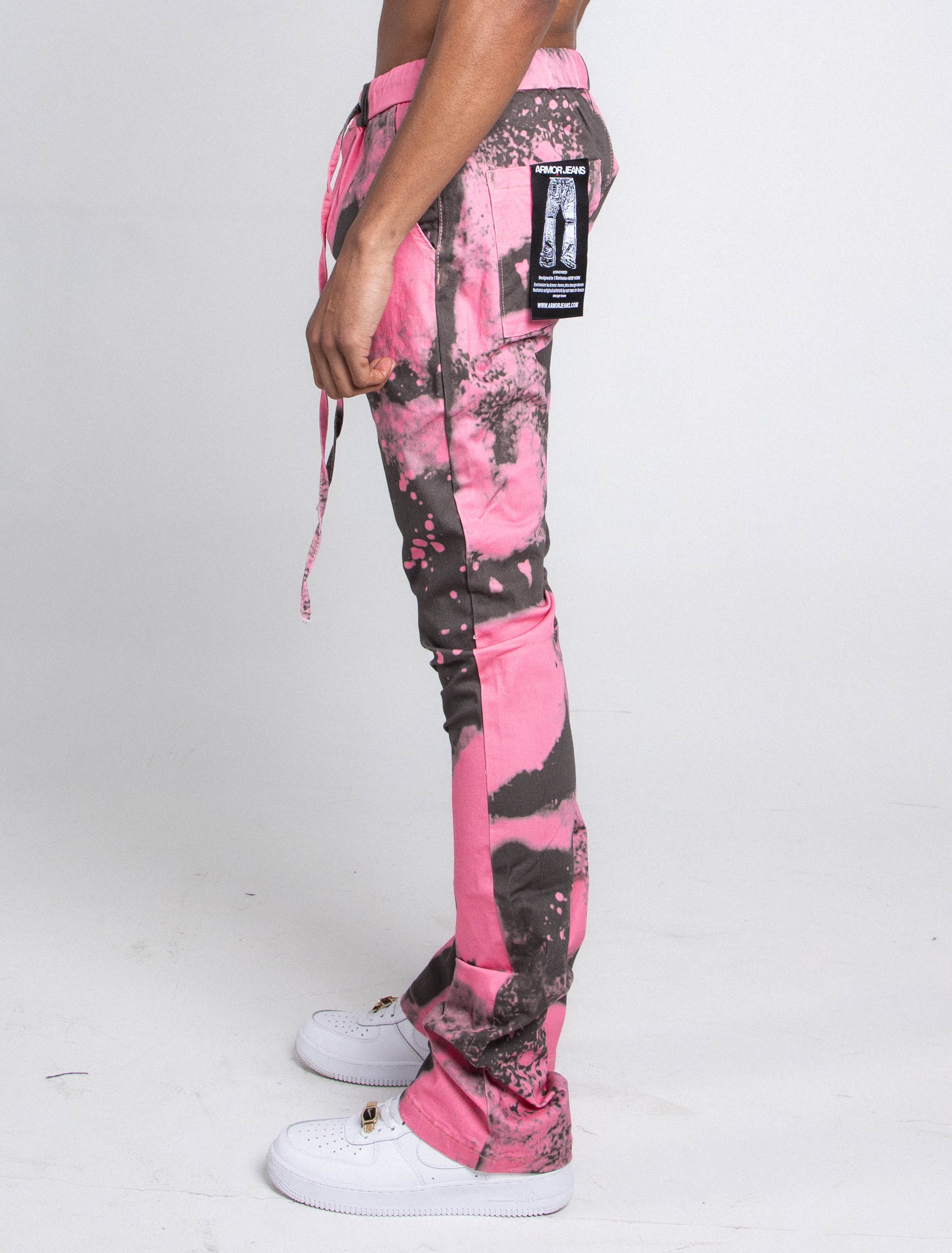 AJ04L COLOR DYE LOOSE JEANS