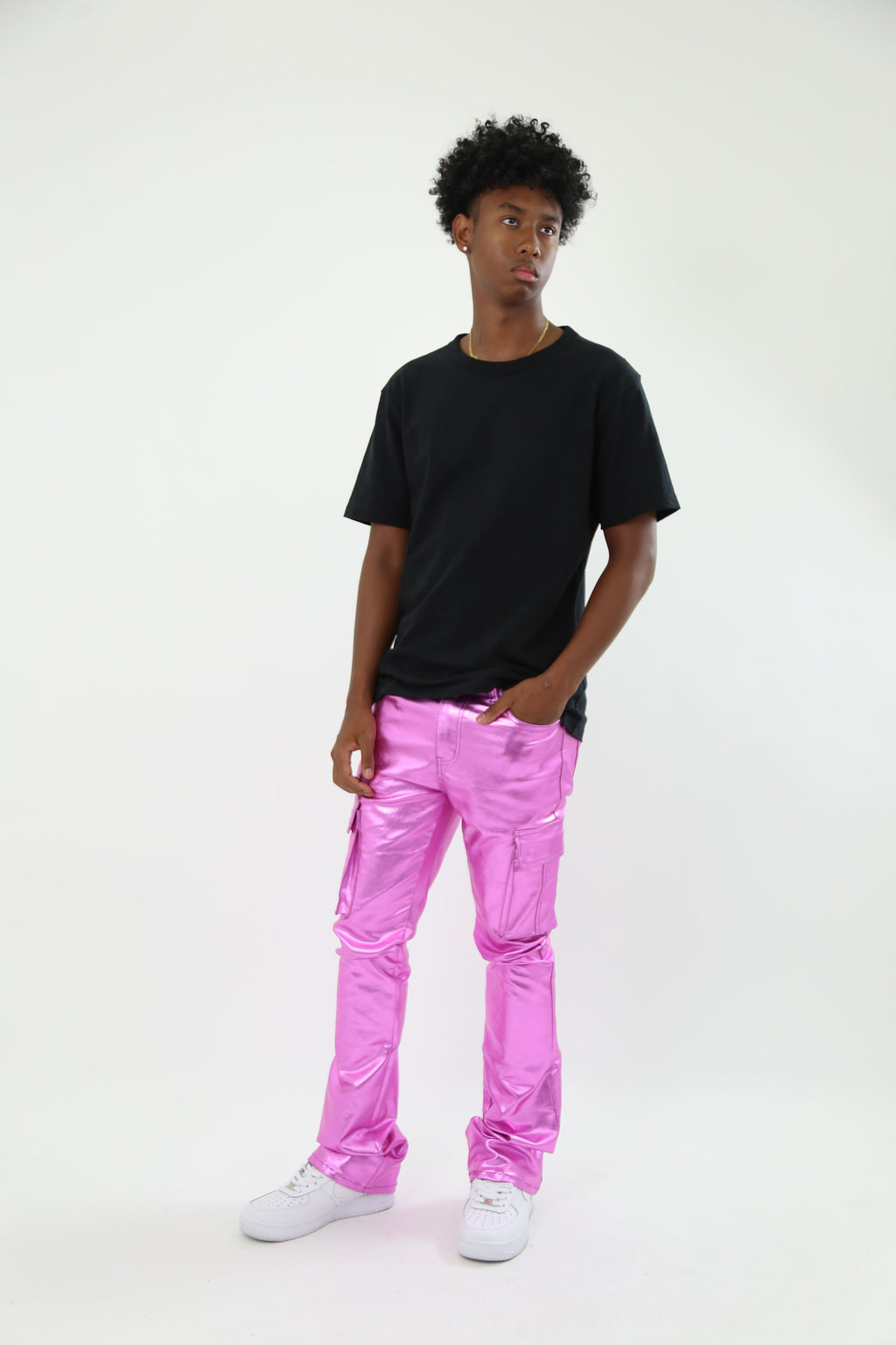 ASJ8069 METALLICA DIP STACKED JEANS