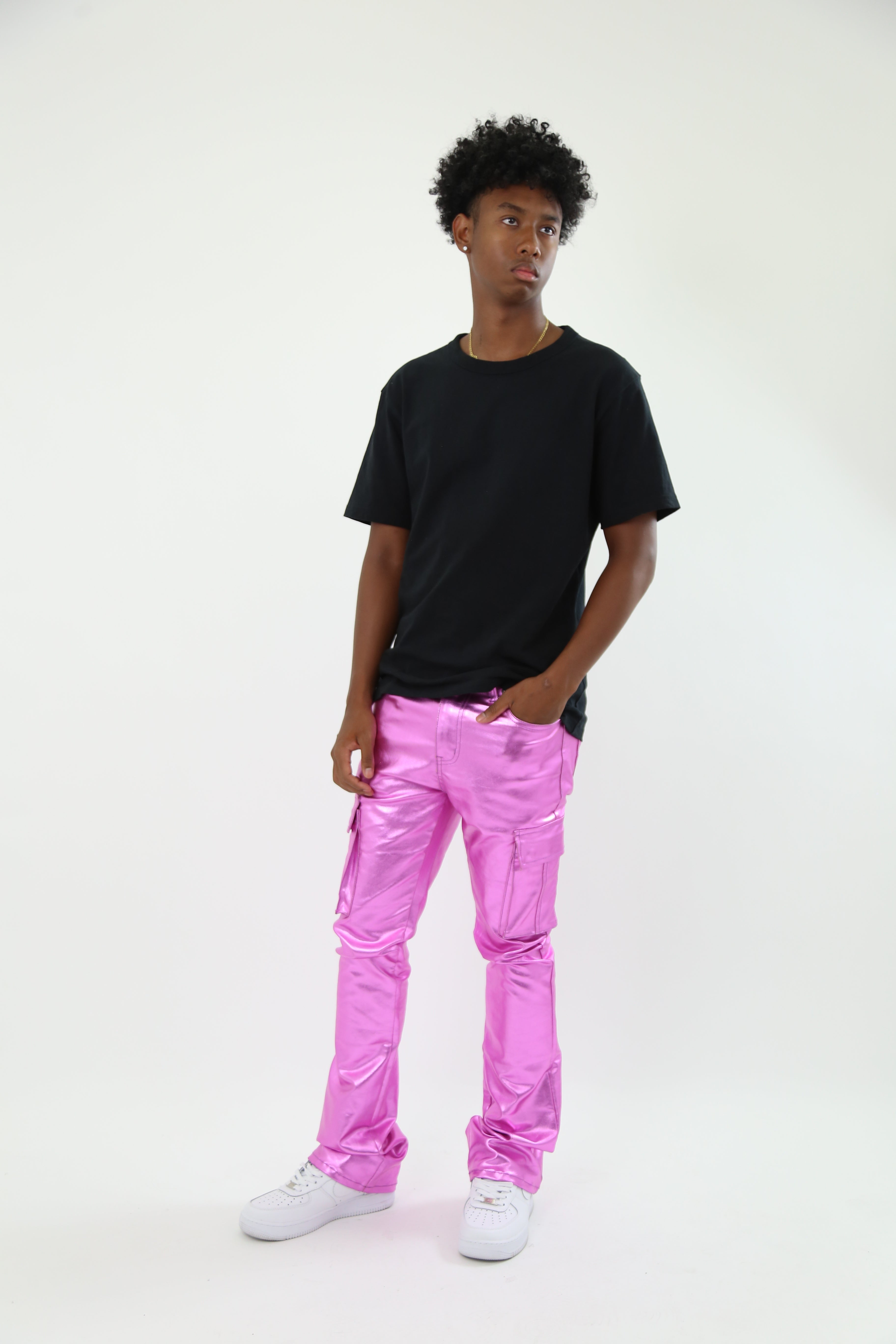 ASJ8069 METALLICA DIP STACKED JEANS