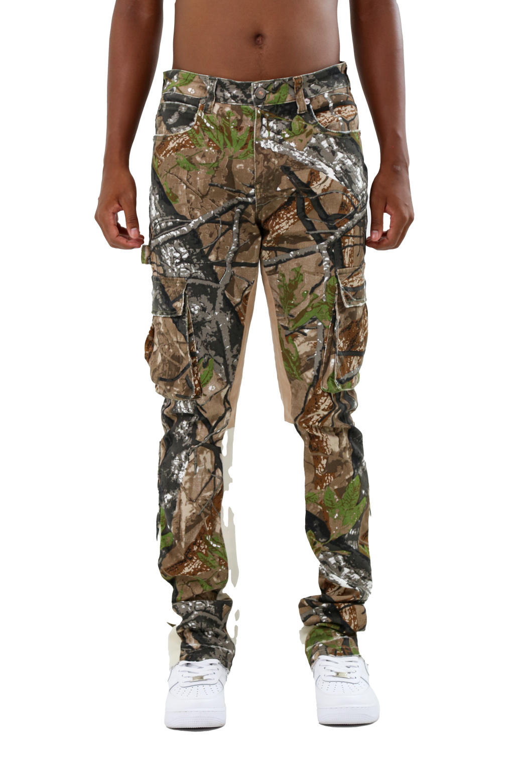 AR699-5 CAMOUFLAGE/WHITE STACKED JEANS