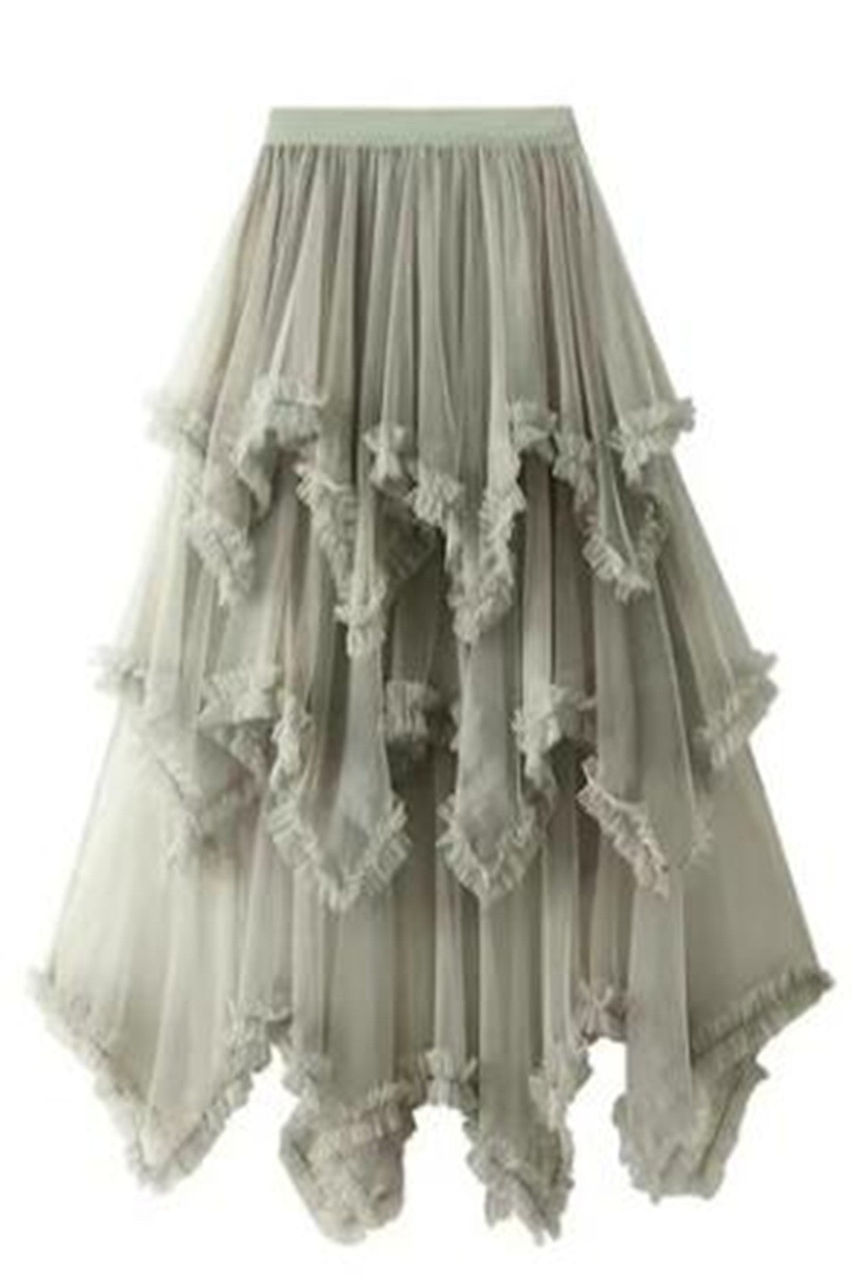 Layered Mesh High Waist Skirt