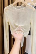 Cropped Mesh long sleeve top